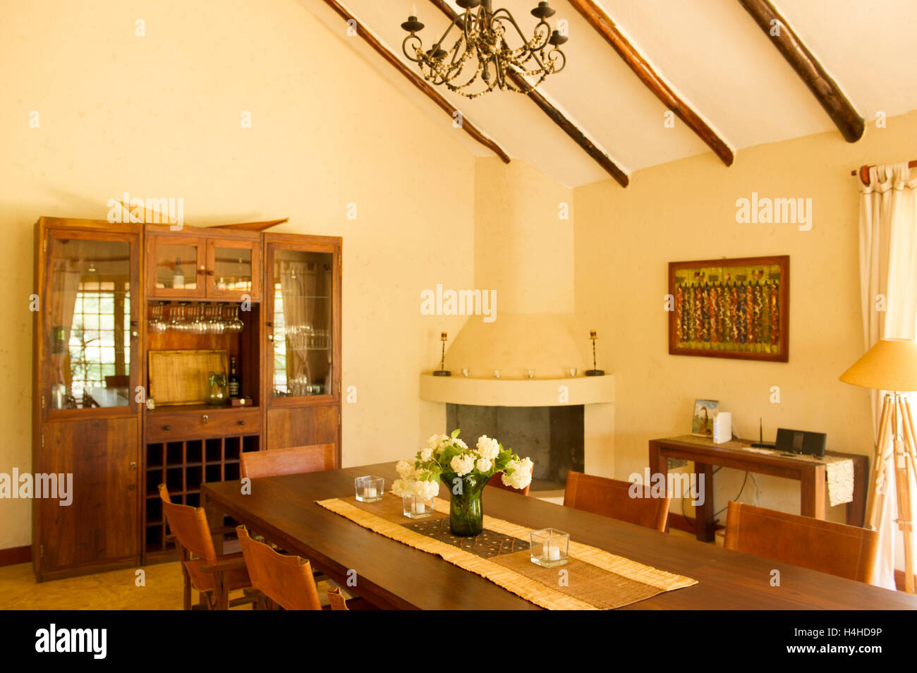 Salle à manger, Kili Villa, Arusha, Tanzanie Banque D'Images