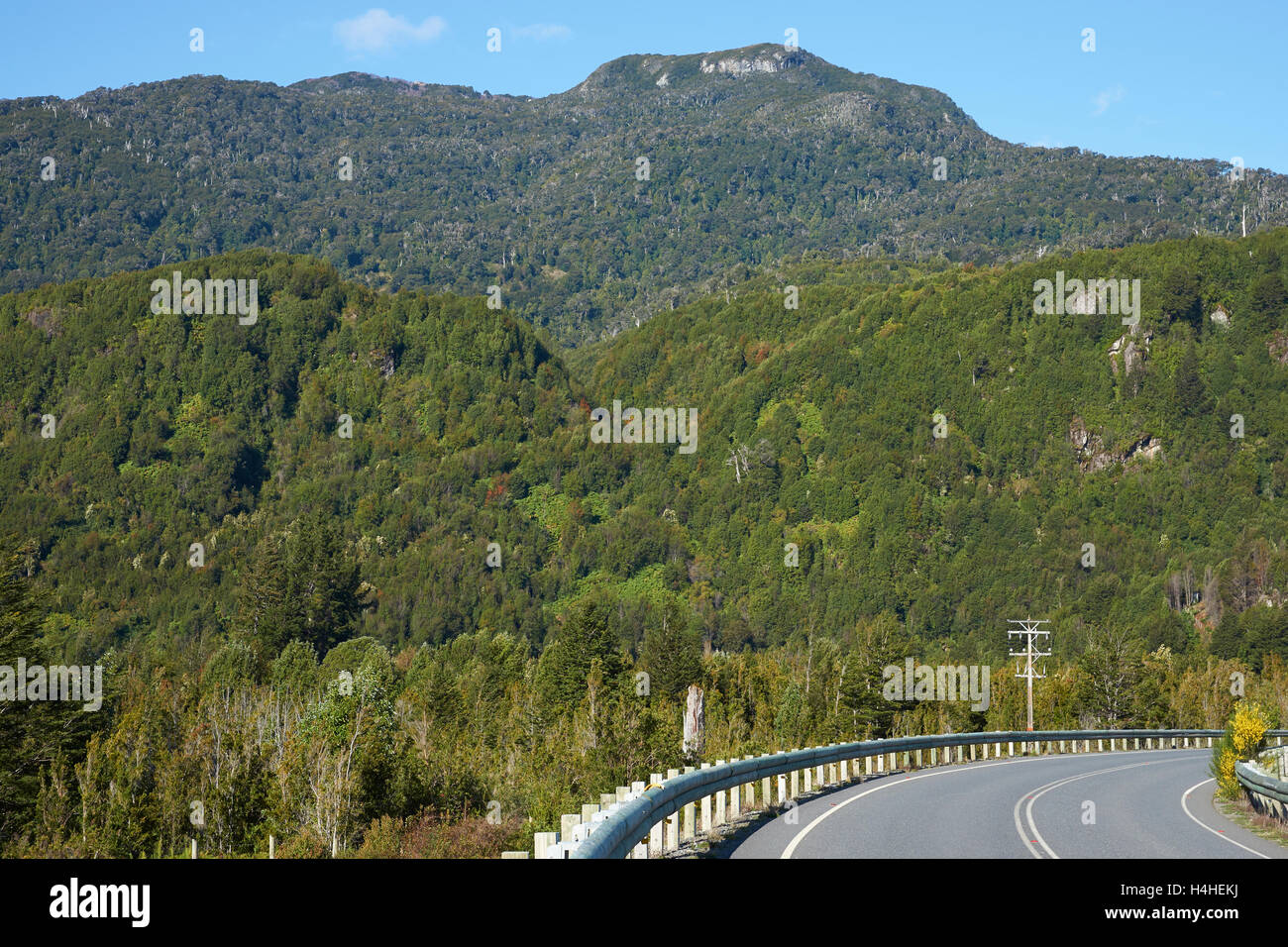Carretera Austral Road dans la région d'Aysen du sud du Chili. Banque D'Images
