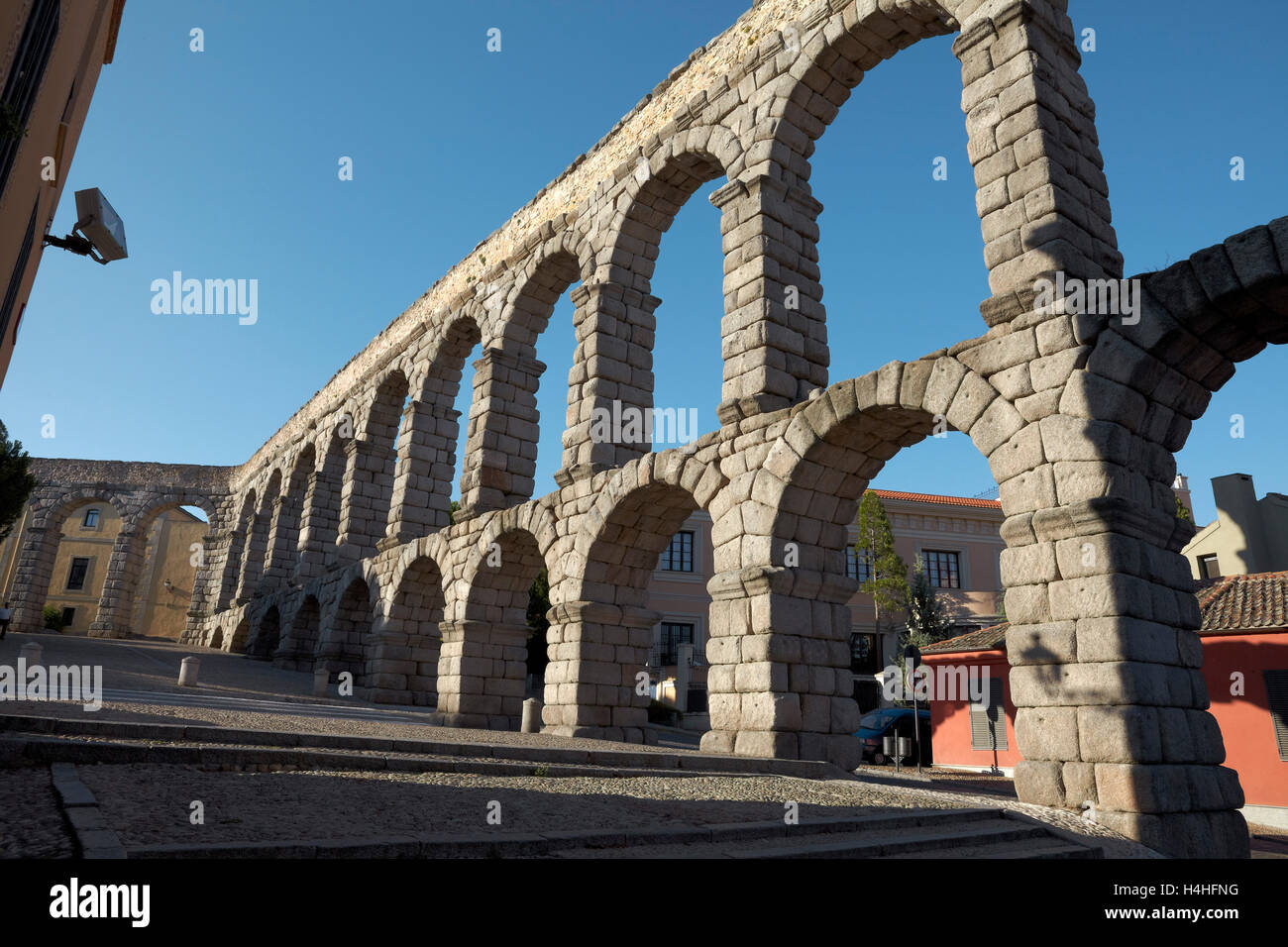 Aqueduc romain. Segovia. Castille-león. L'Espagne. Banque D'Images
