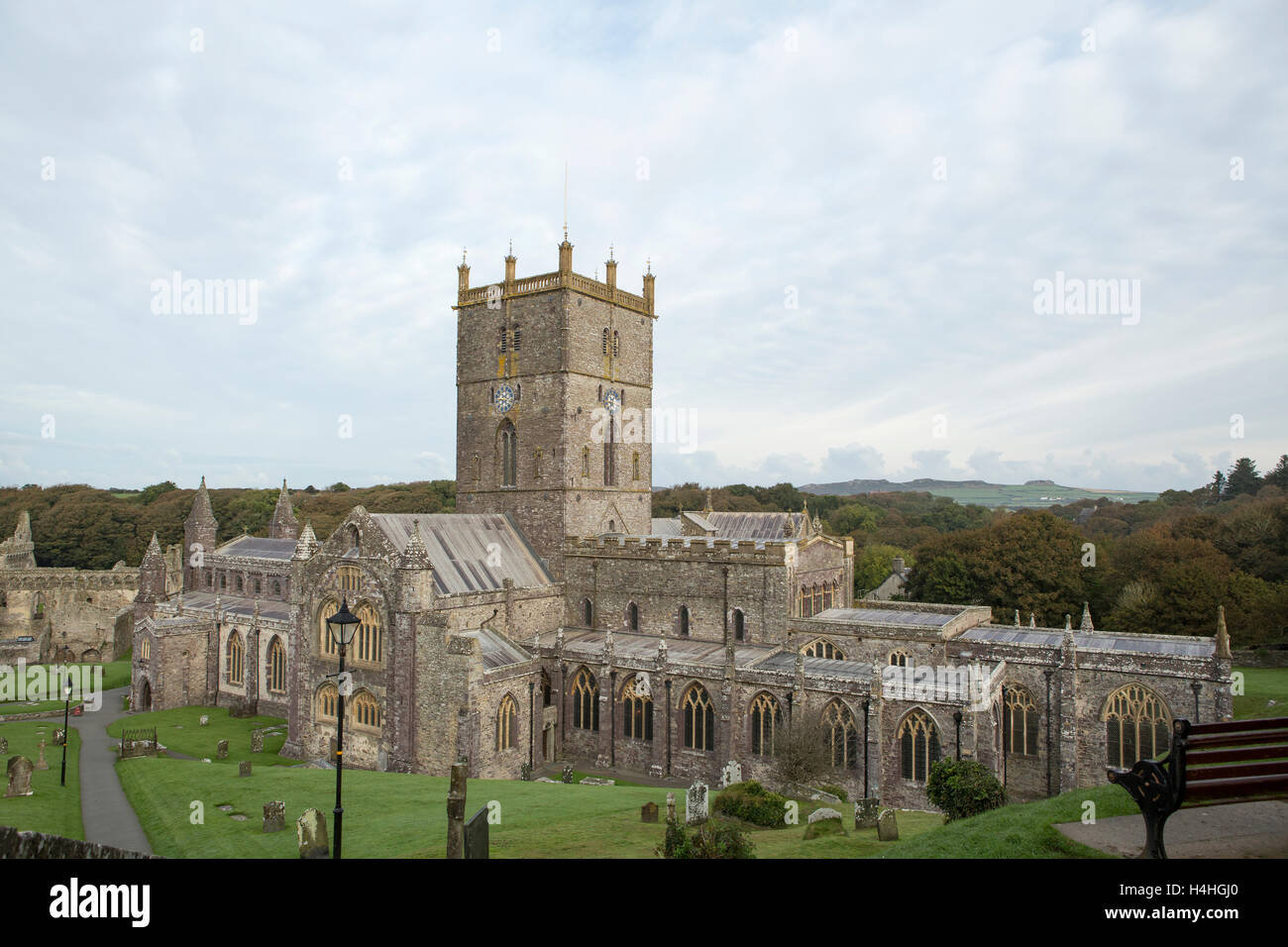 Cathédrale de St Davids Pembrokeshire dans l'ouest du pays de Galles. Banque D'Images