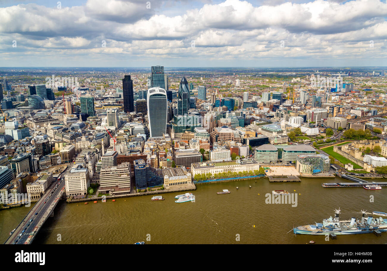 Vue de la ville de Londres, dans le Shard - Angleterre Banque D'Images