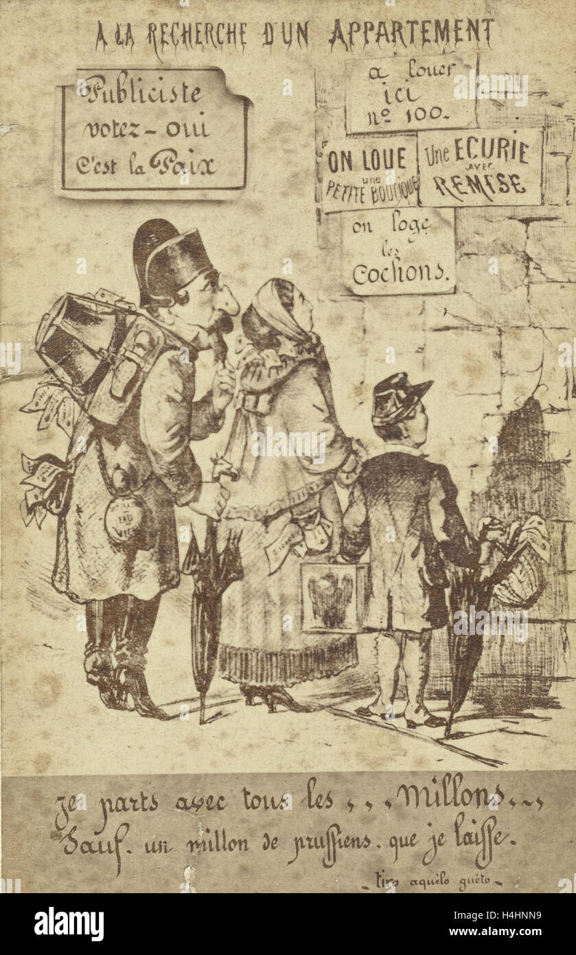 Caricature de Napoléon III : je laisse avec tous les ... millon, à l'exception d'un million de Prussiens, JE LAISSE Banque D'Images