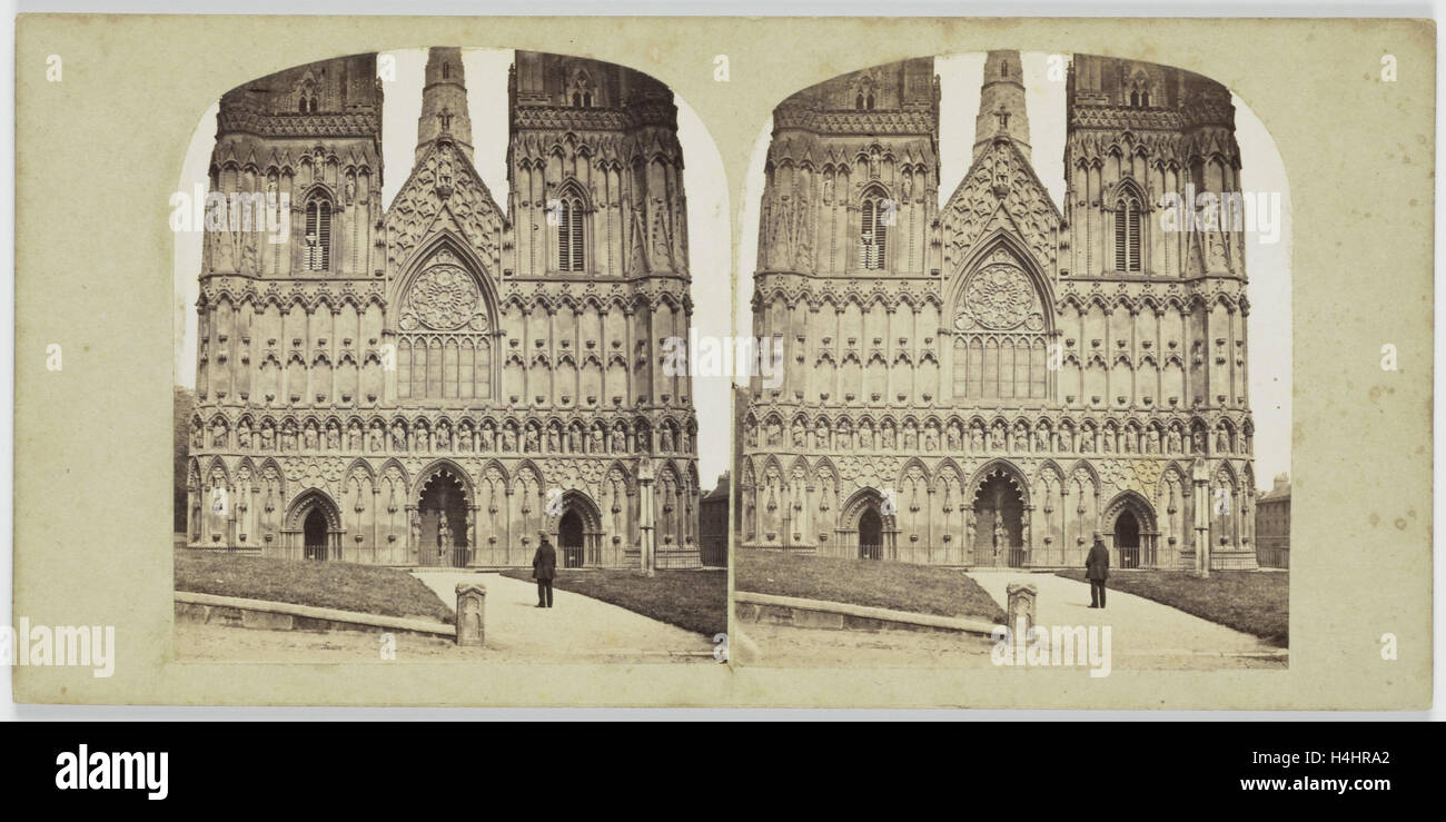 Front de l'Ouest, Angleterre, Royaume-Uni, la cathédrale de Litchfield, Anonyme, 1850 - 1880 Banque D'Images