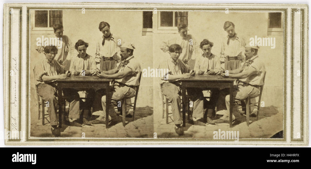 Le jeu de dominos, attribué à Pierre Ambroise Richebourg, 1850 - 1860 Banque D'Images