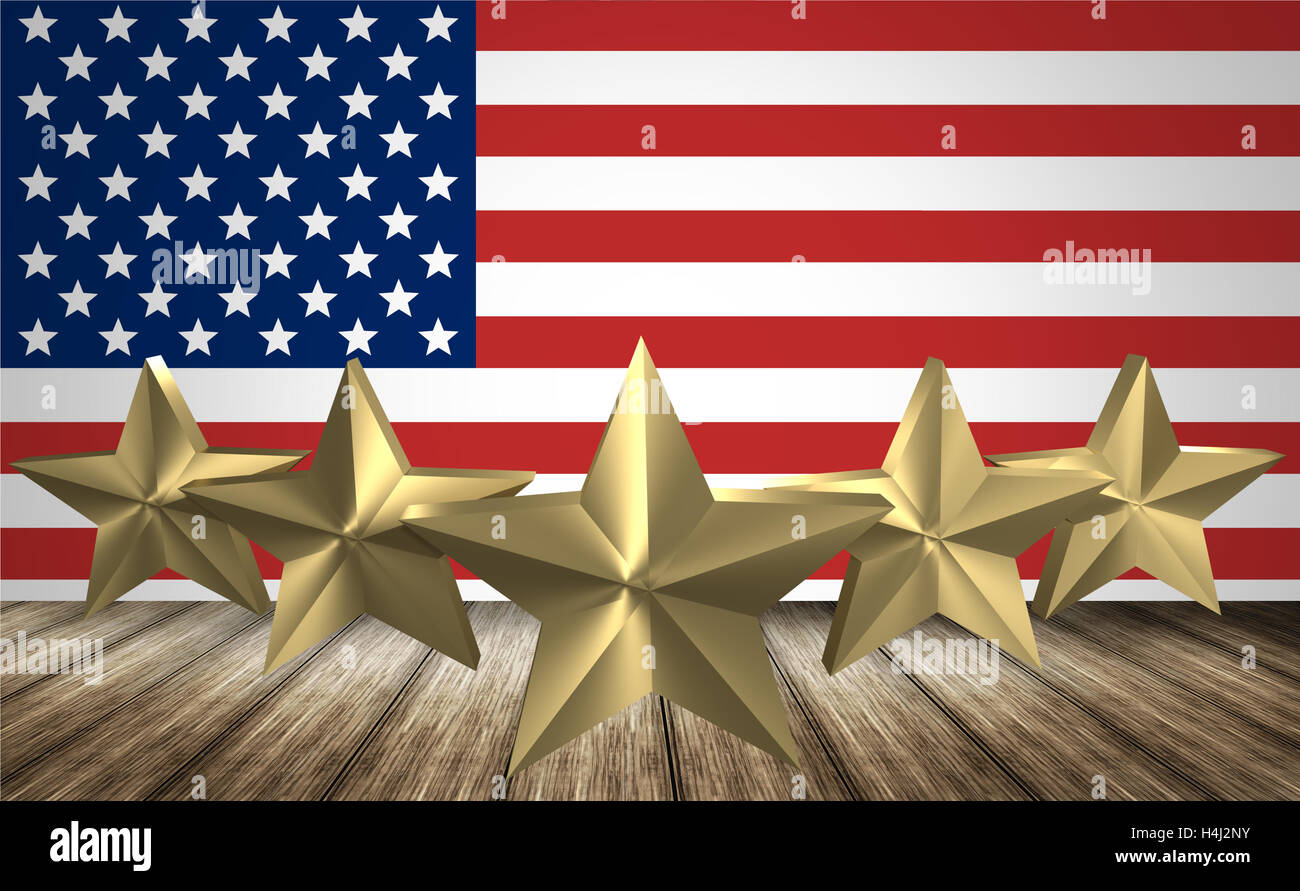 Amerika Sterne Flagge 3D render Banque D'Images