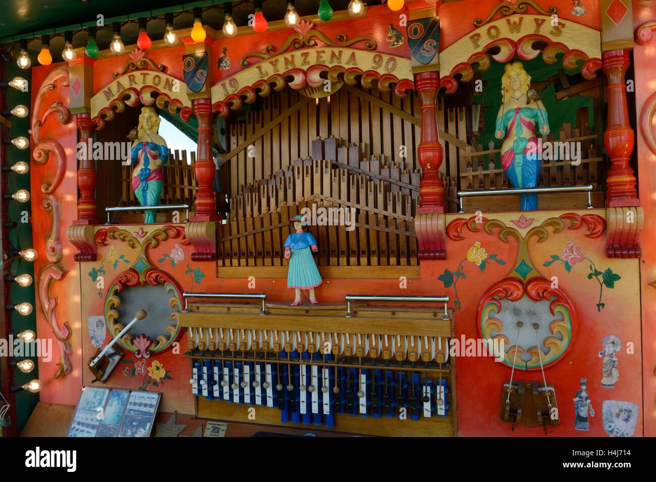 Ancienne Lynzena Marton Powys fairground organ Banque D'Images