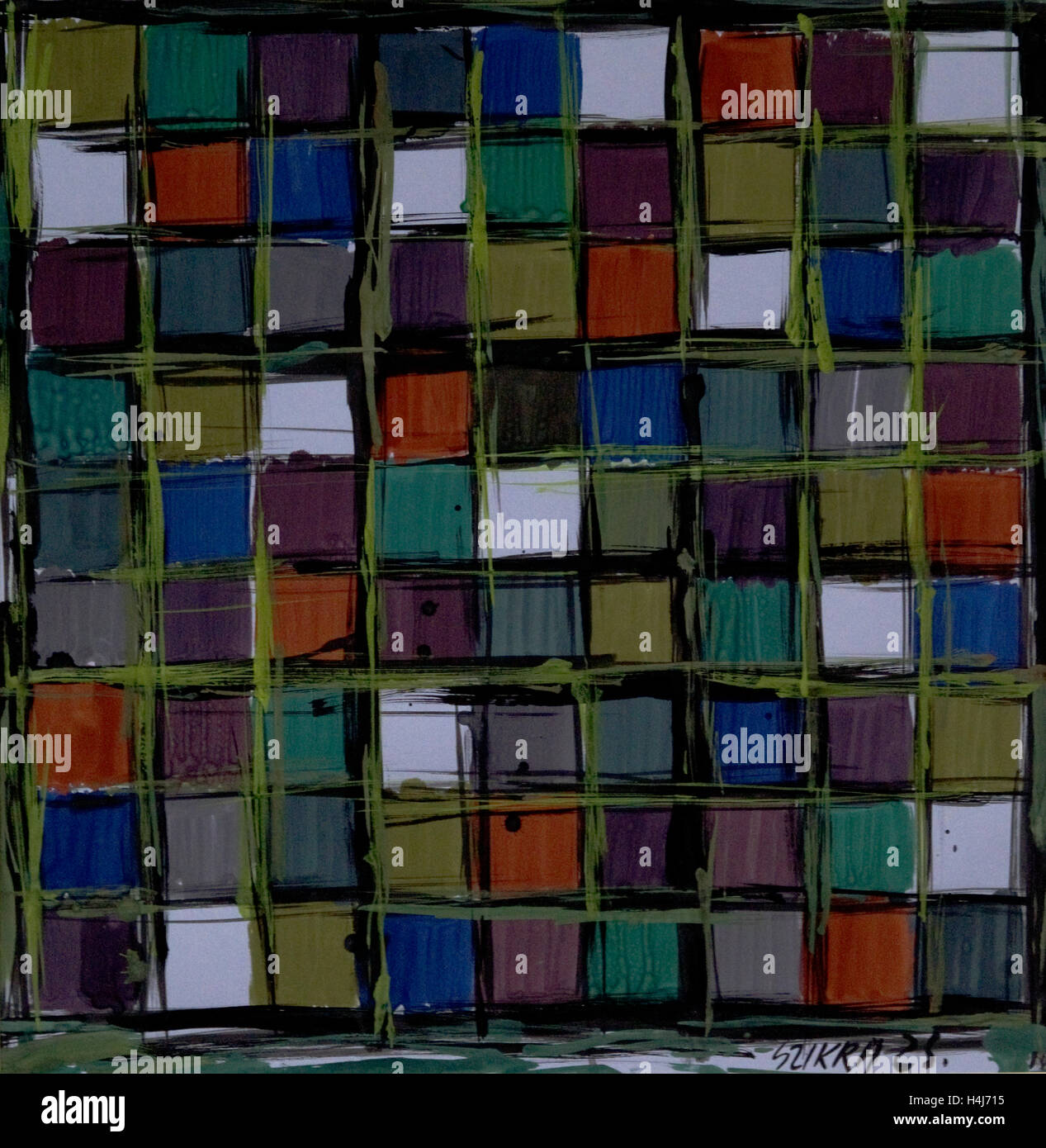 Susan Szikra, colorées de formes, de l'expressionnisme abstrait, l'esprit poétique, un voyage à travers les couleurs Banque D'Images