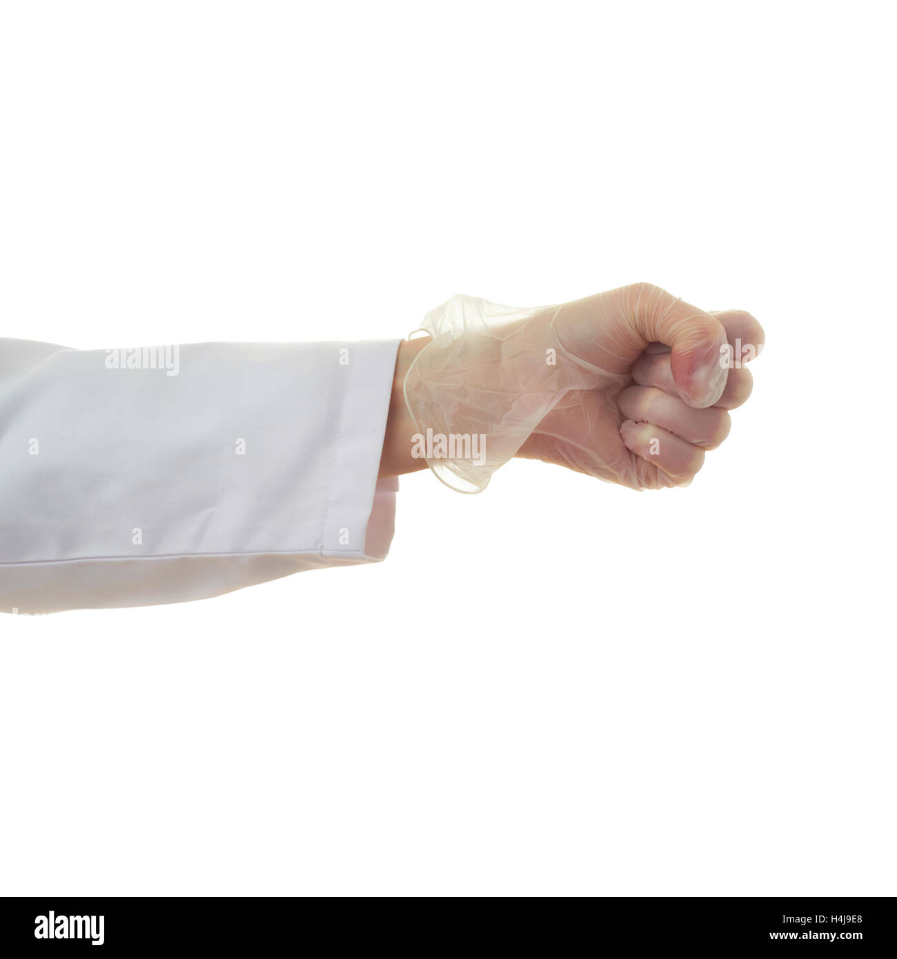 Main de femme médecin isolé sur fond blanc Banque D'Images