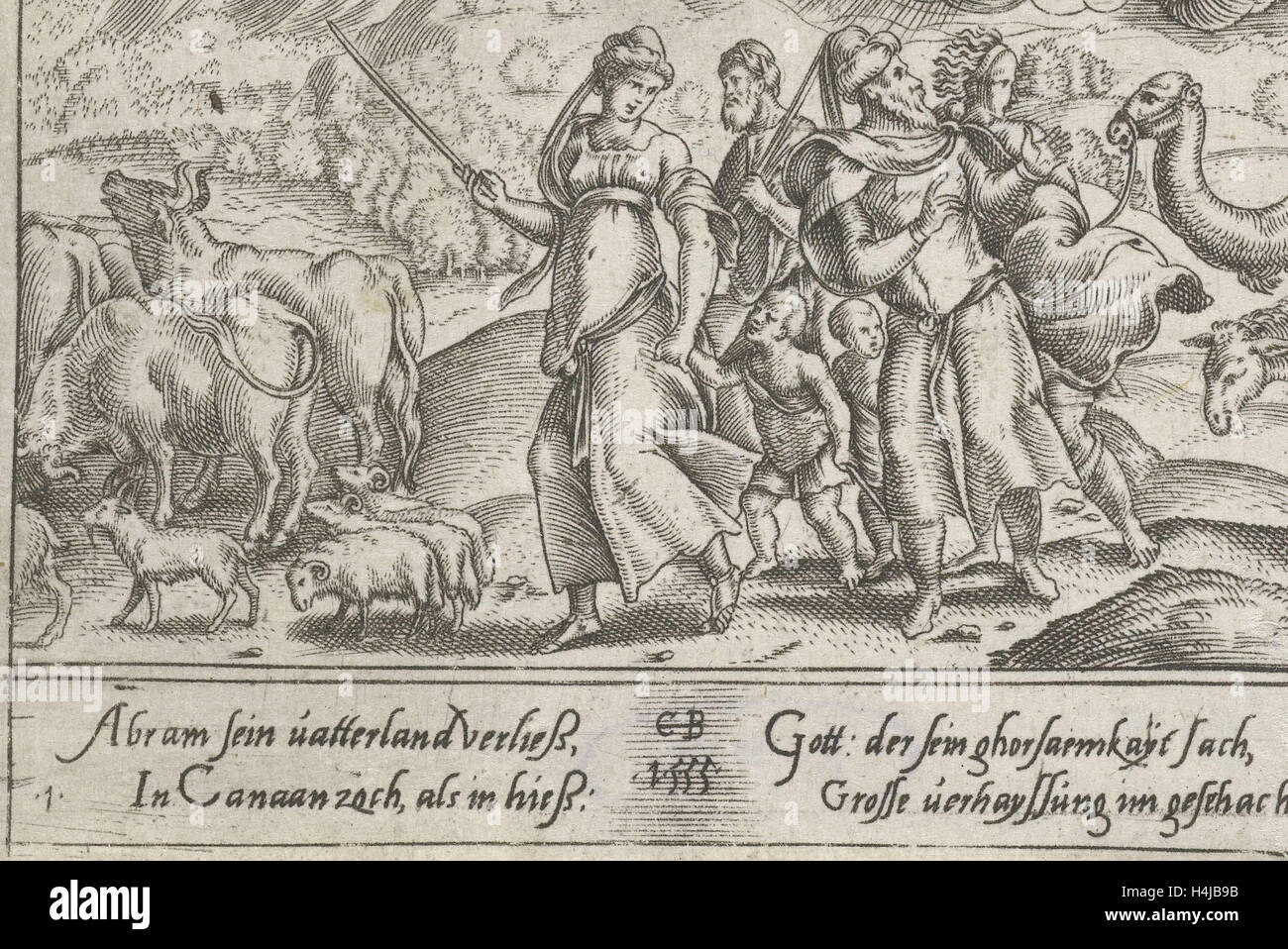Abraham va à Canaan, imprimer bouilloire : Cornelis Bos, 1555 Banque D'Images