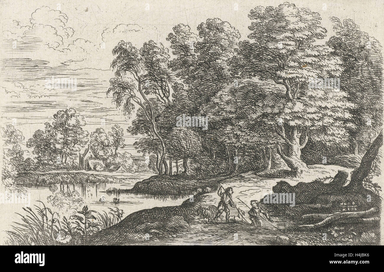 Paysage avec deux garçons berger, Lucas van Uden, 1605-1673 Banque D'Images