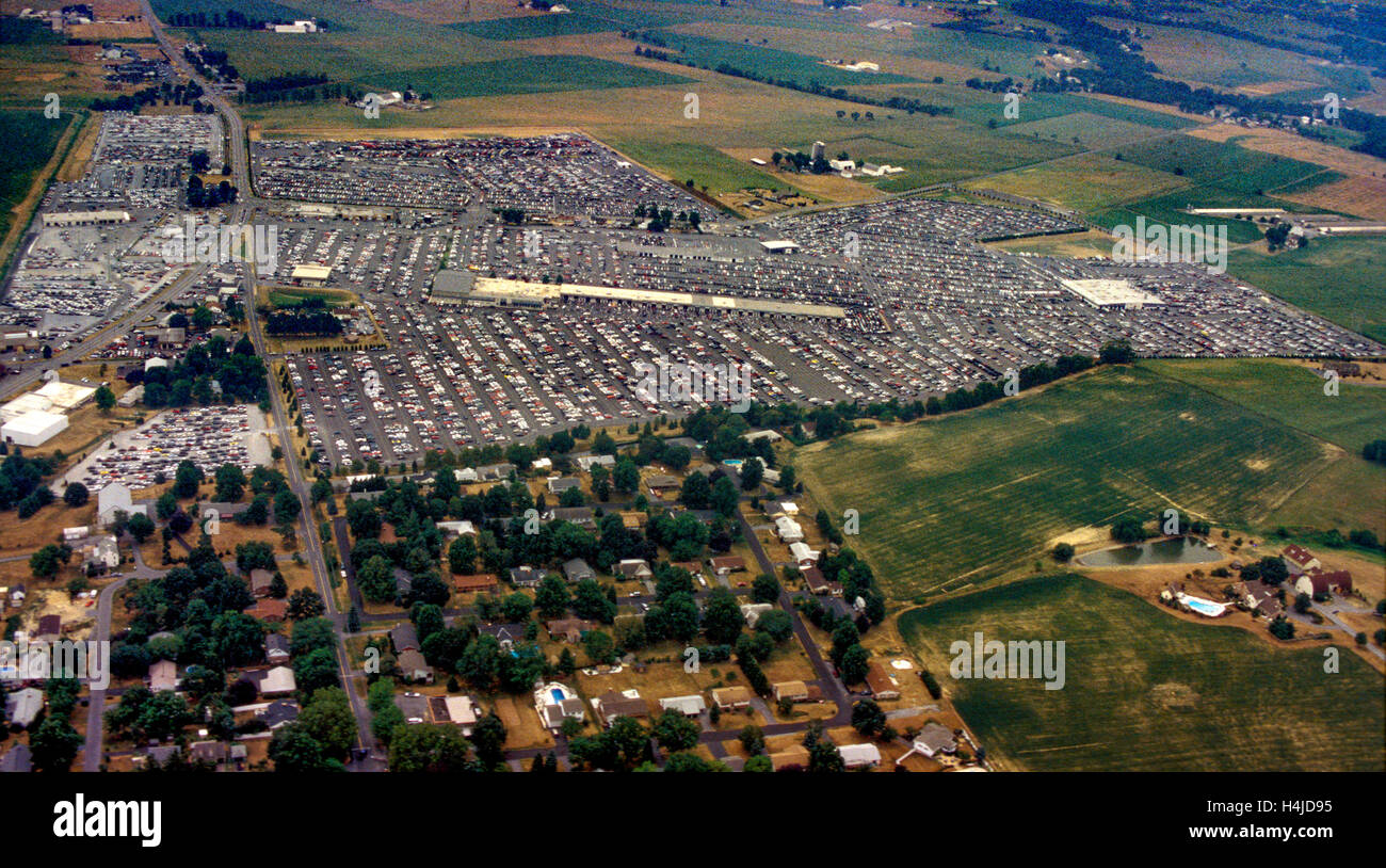 Vues aériennes de central Pennsylvania Manheim auto auction, plus grande voiture ventes aux enchères. Banque D'Images