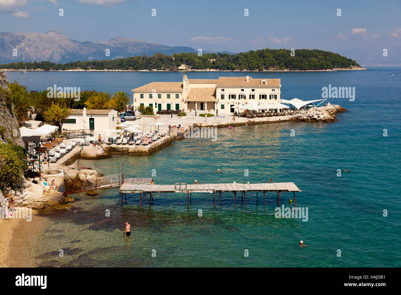 Plage de Corfou, îles Ioniennes, Grèce Grec Banque D'Images
