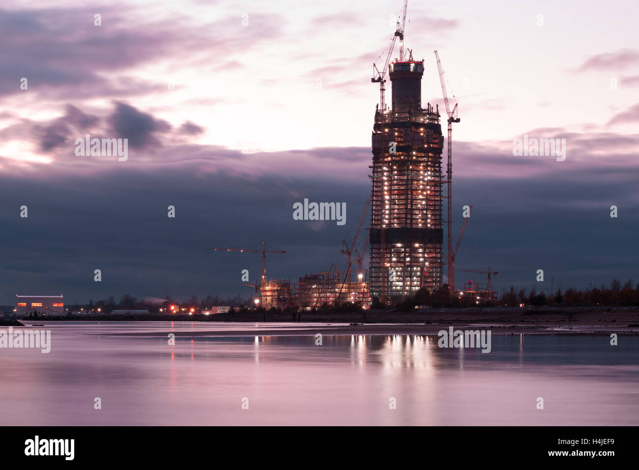 En construction immeuble de grande hauteur Banque D'Images