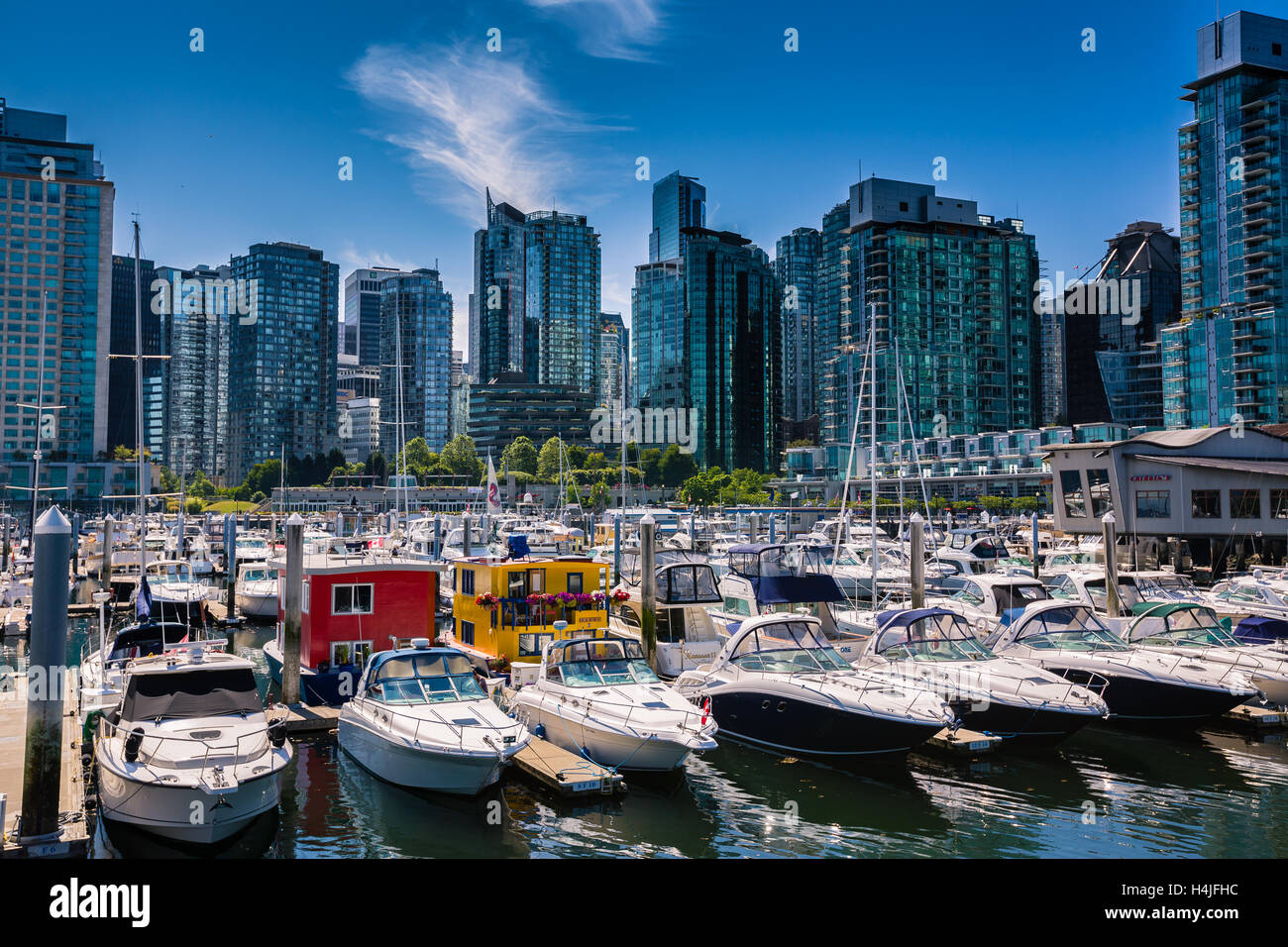 Bateaux à quai dans le port de Vancouver Banque D'Images