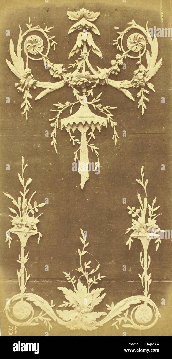 Ornements de motifs floraux, anonyme, Thézard, ch. 1870 - c. 1880 Banque D'Images