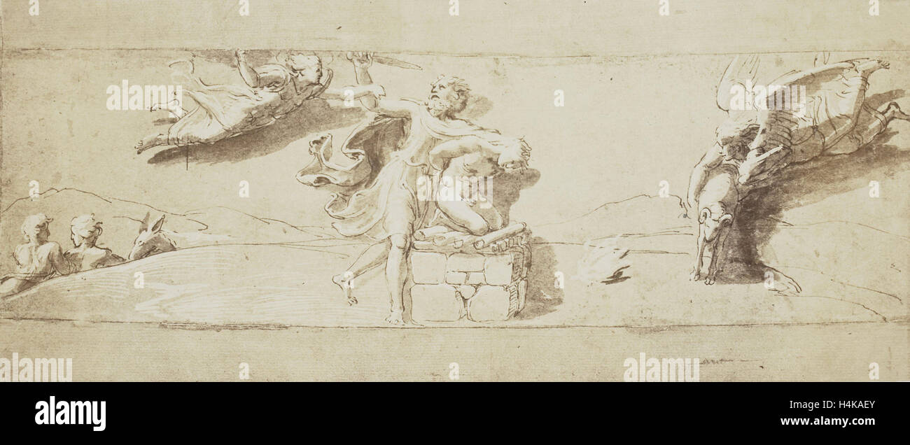 Raphael dessin du château de Windsor, Abraham de sacrifier Isaac, Charles Thurston Thompson, 1857 Banque D'Images