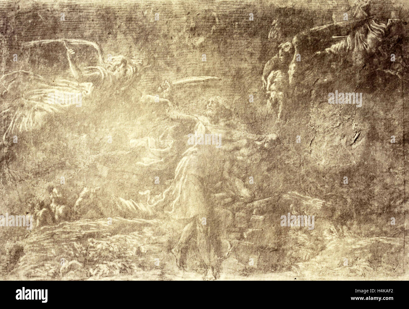 Raphael dessin du château de Windsor, Abraham de sacrifier Isaac, Charles Thurston Thompson, 1857 Banque D'Images