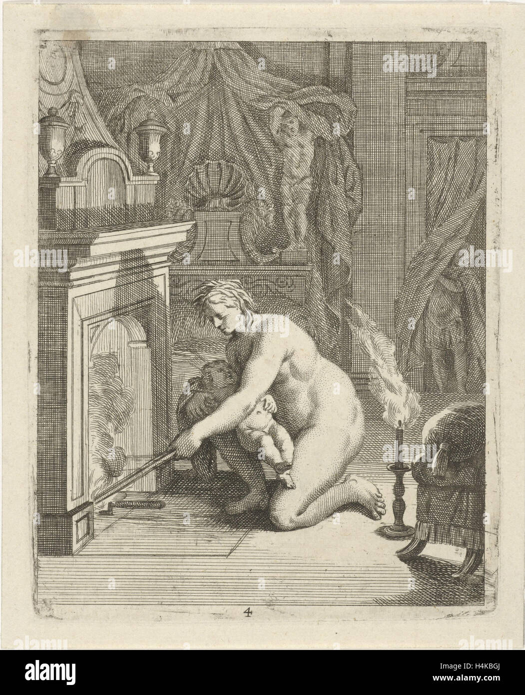 Achille Thétis s'arrête au feu, J. Alexander Janssens, Victor Honoré Janssens, ch. 1700 Banque D'Images
