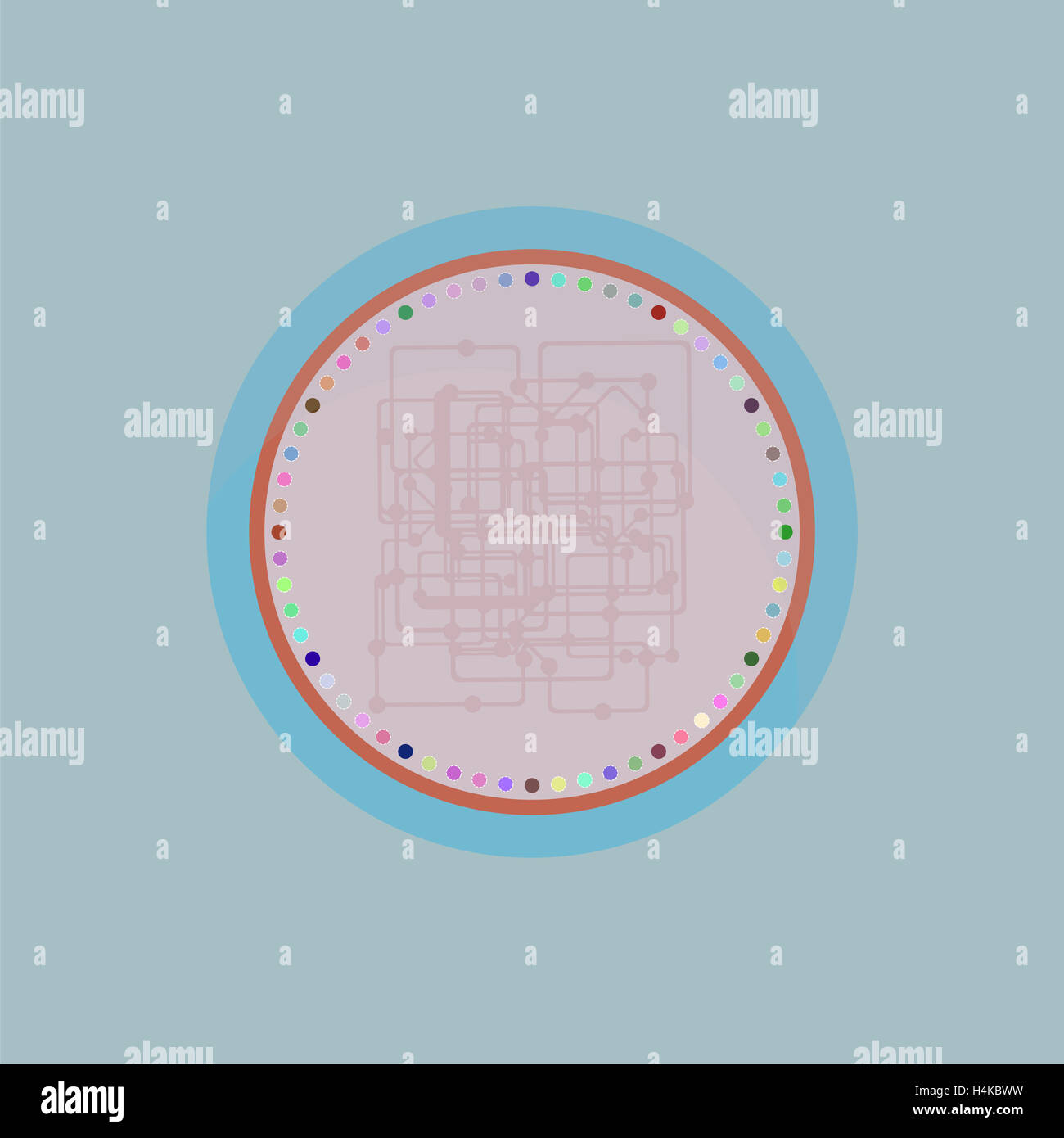 Ensemble d'icônes de bureau design plat original sur watch Banque D'Images