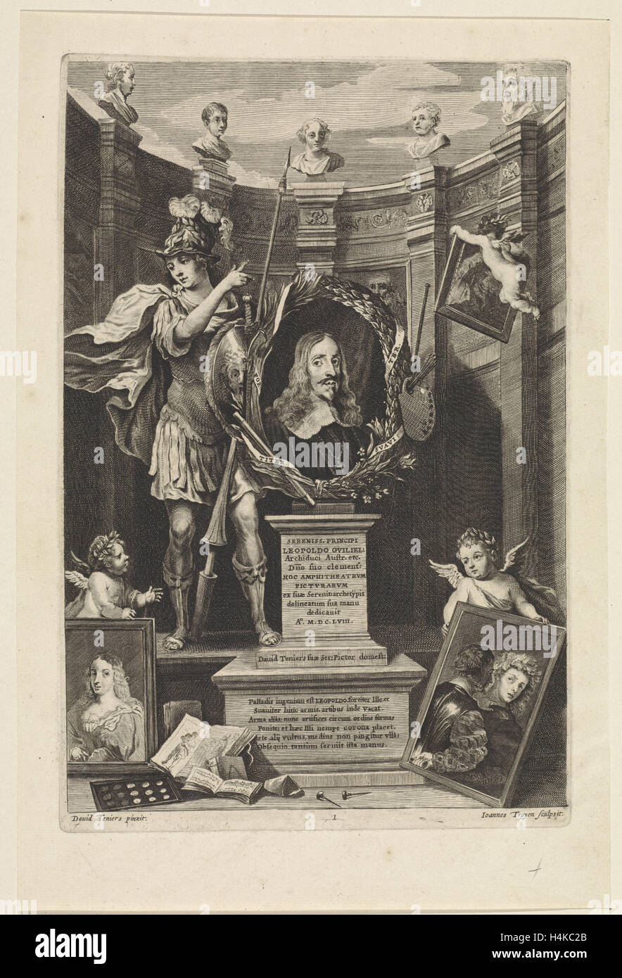 Portrait de l'Archiduc de l'Archiduc Leopold Wilhelm de l'Autriche en tant que collectionneur d'art, Jan van Troyen, David Teniers (II) Banque D'Images