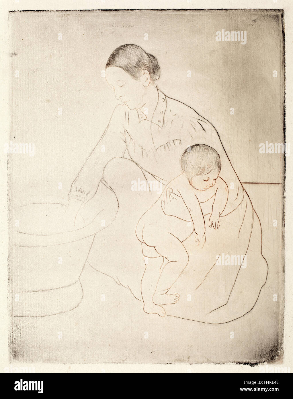 Mary Cassatt, la baignoire, cuisine américaine, 1844 - 1926, ch. 1891, pointe sèche et douce au sol-eau-forte Banque D'Images