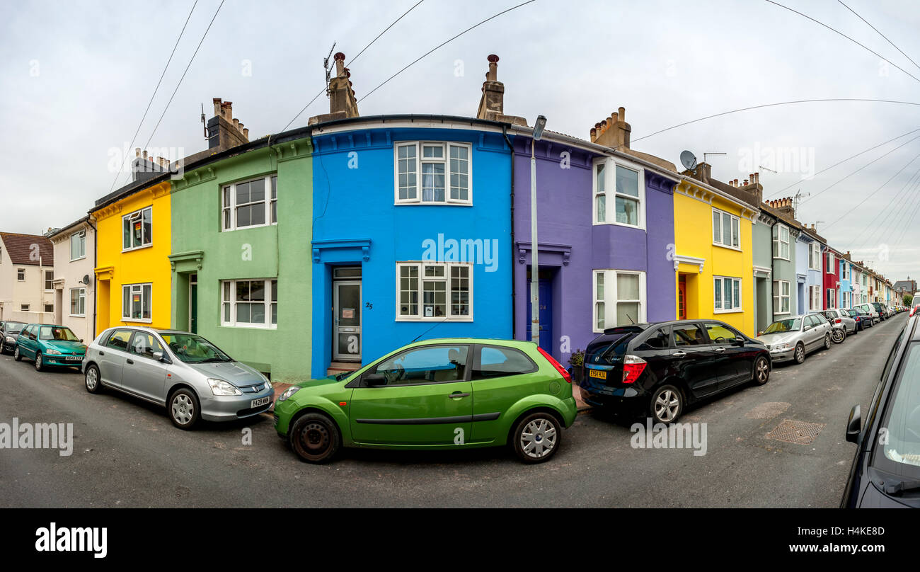 Une rue en terrasse dans la région d'Hanovre, de Brighton, NB C'EST UN PLUSIEURS CADRES DE PHOTOMERGE Banque D'Images