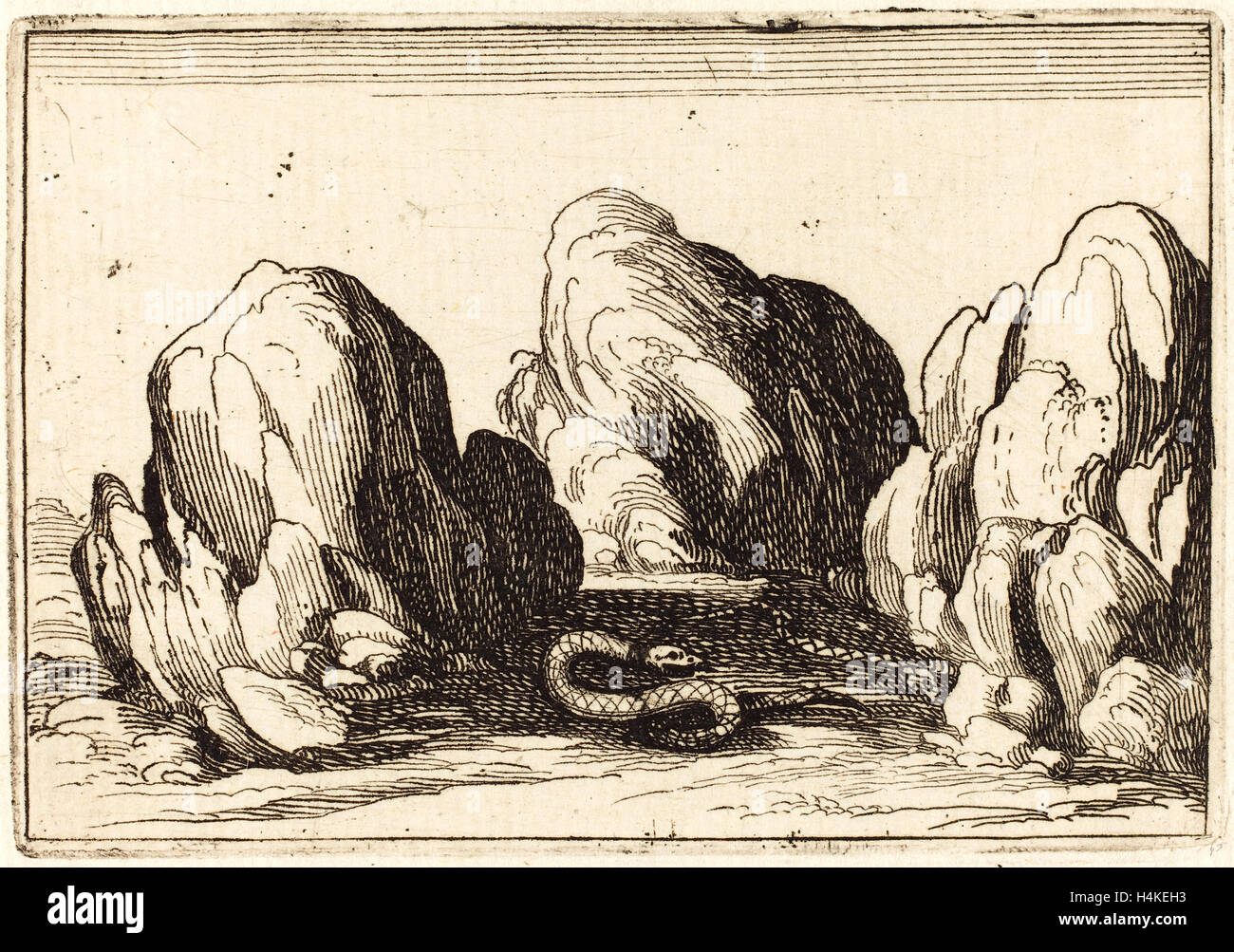 Jacques Callot, français (1592-1635), serpent, 1628, eau-forte Banque D'Images