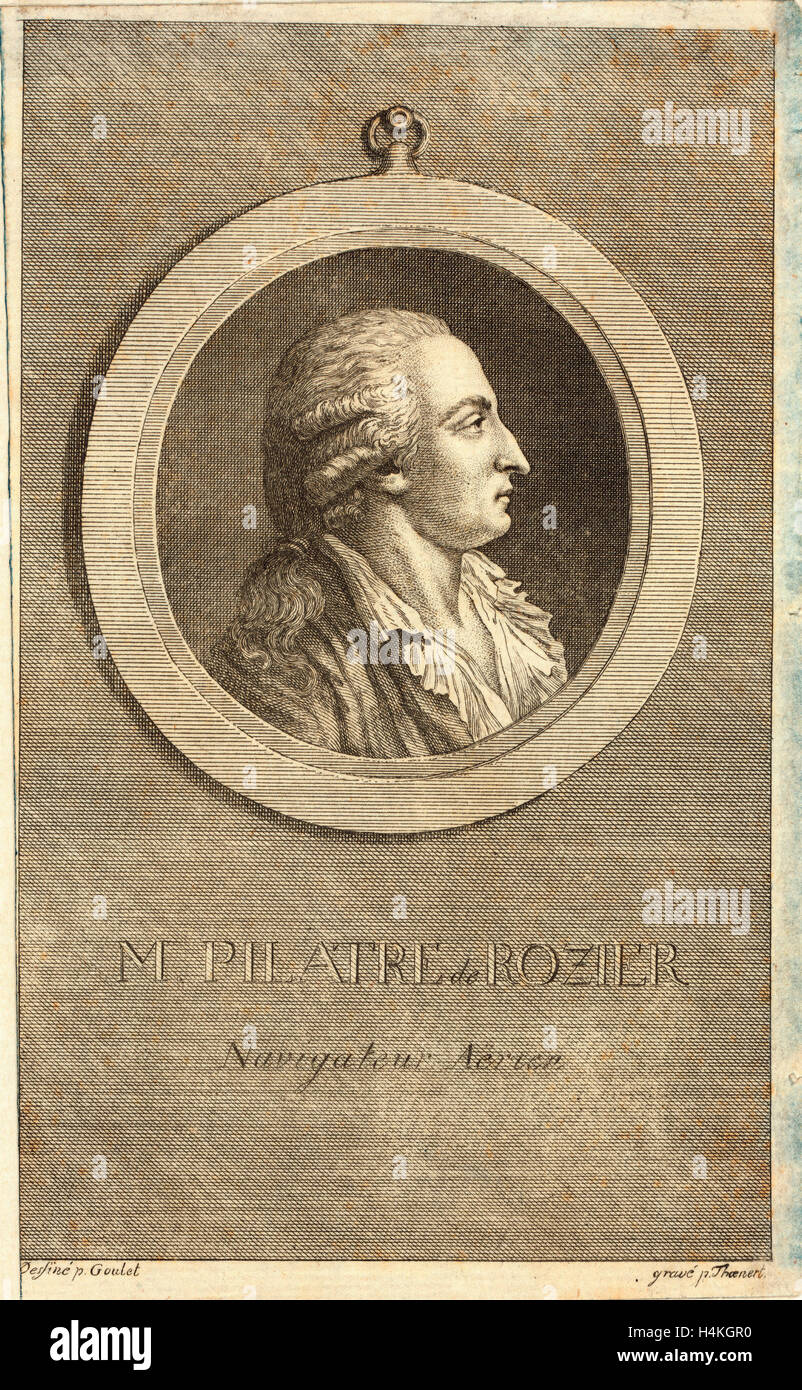 M. Pilatre de Rozier, aeronaut par p. Goulet , gravé par p. Thoenert Banque D'Images