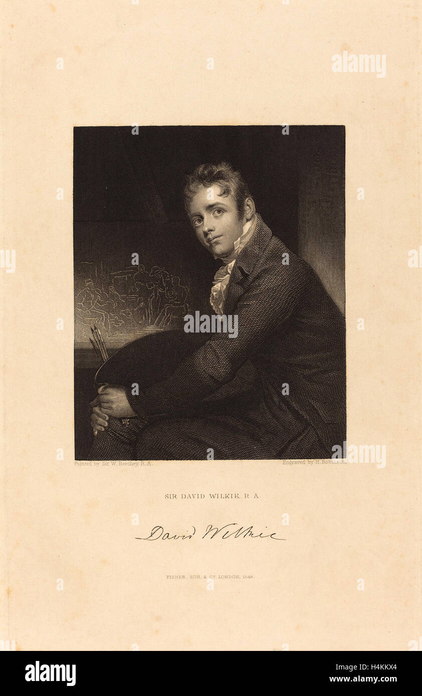 John Henry Robinson d'après sir William Beechey (britannique, 1796 - 1871), Sir David Wilkie, R.A., publié 1846, etching Banque D'Images