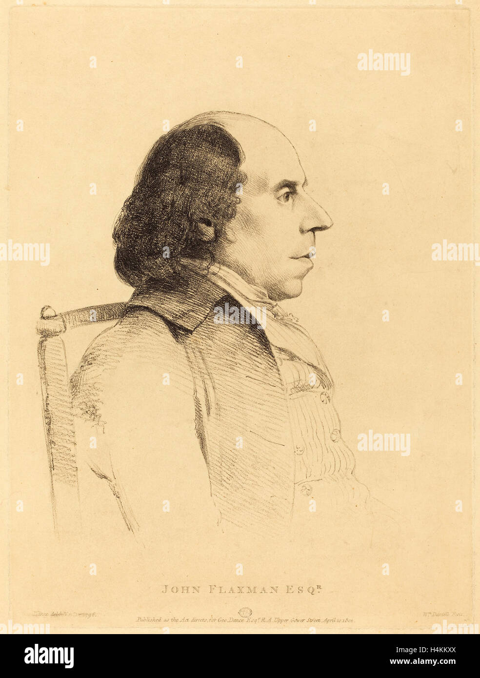 William Daniell après George Dance II (britannique, 1769 - 1837), John Flaxman, lithographie, 1796 Banque D'Images