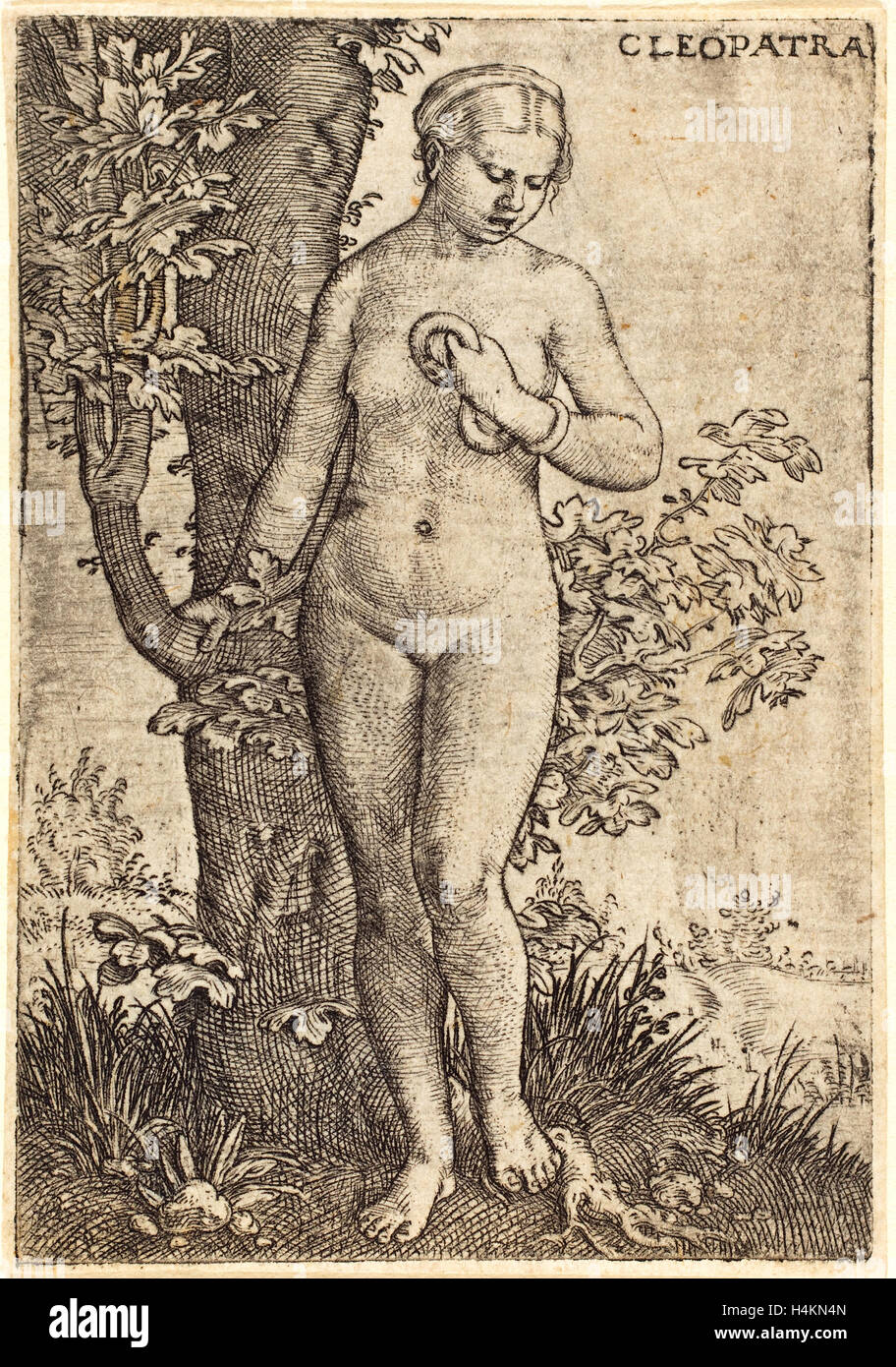 Barthel Beham (Allemand, 1502 - 1540), Cleopatra, 1524, gravure Banque D'Images