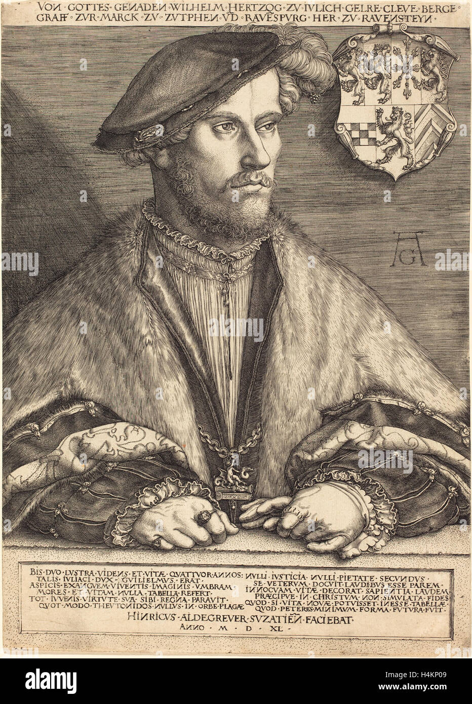 Heinrich Aldegrever (Allemand, 1502 - 1555-1561), William Herzog Banque D'Images