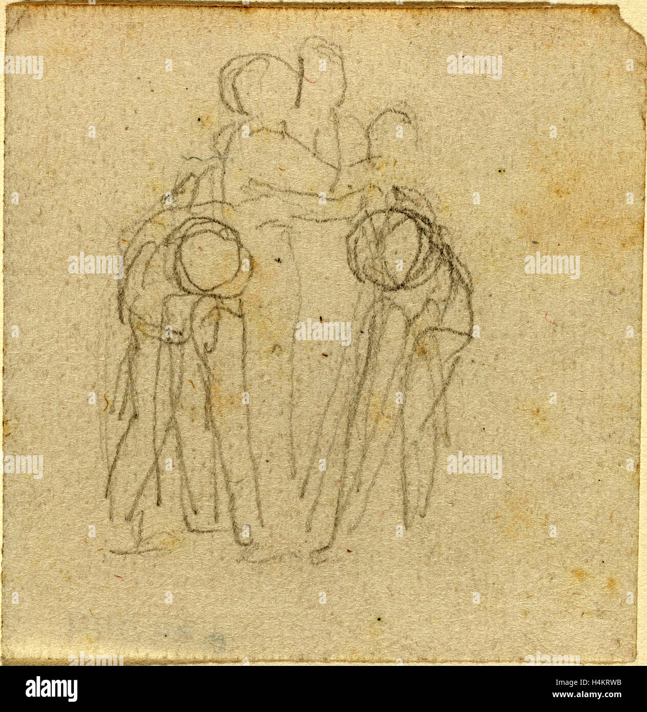 John Flaxman, britannique (1755-1826), Groupe de figures, graphite Banque D'Images