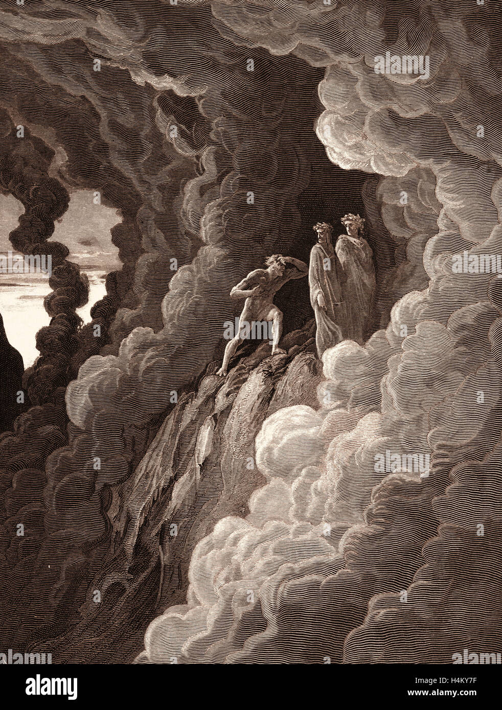Marco Lombardo, par Gustave Doré, 1832 - 1883, Français. Pour la gravure Purgatorio par Dante. 1870, Art, artiste, romantisme Banque D'Images