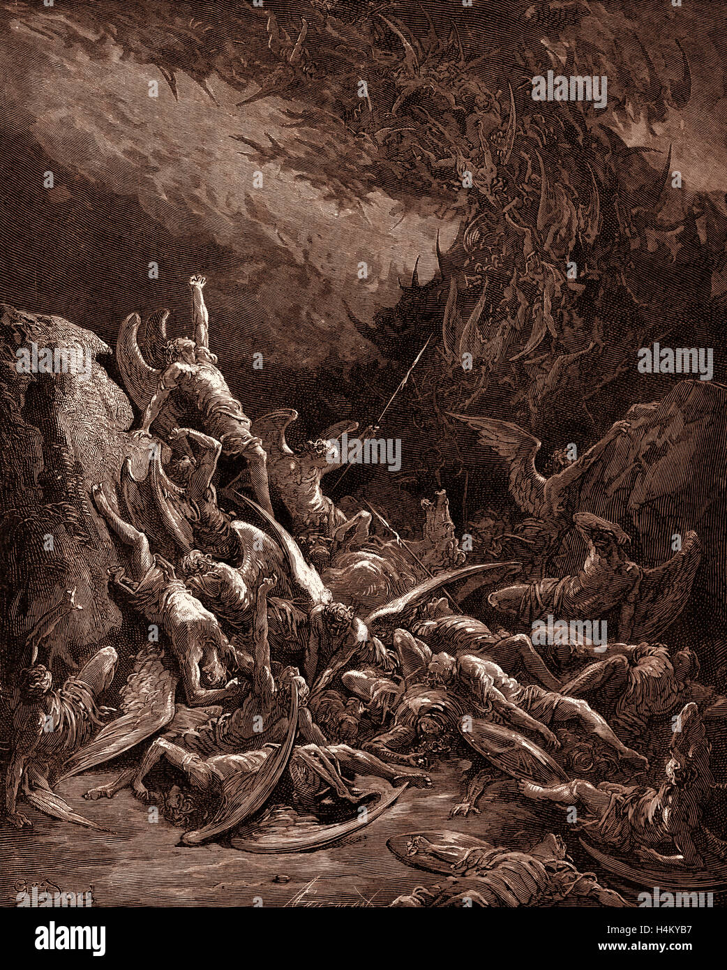 La chute de l'anges rebelles, par Gustave Dore, 1832