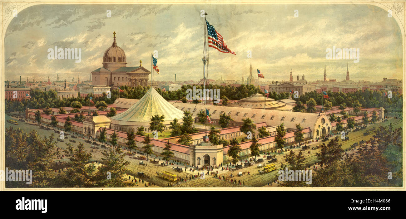 Bâtiments de la Grand Salon Central, de l'aide de la Commission sanitaire des États-Unis, Logan Square, Philadelphie, en juin 1864, US, USA Banque D'Images
