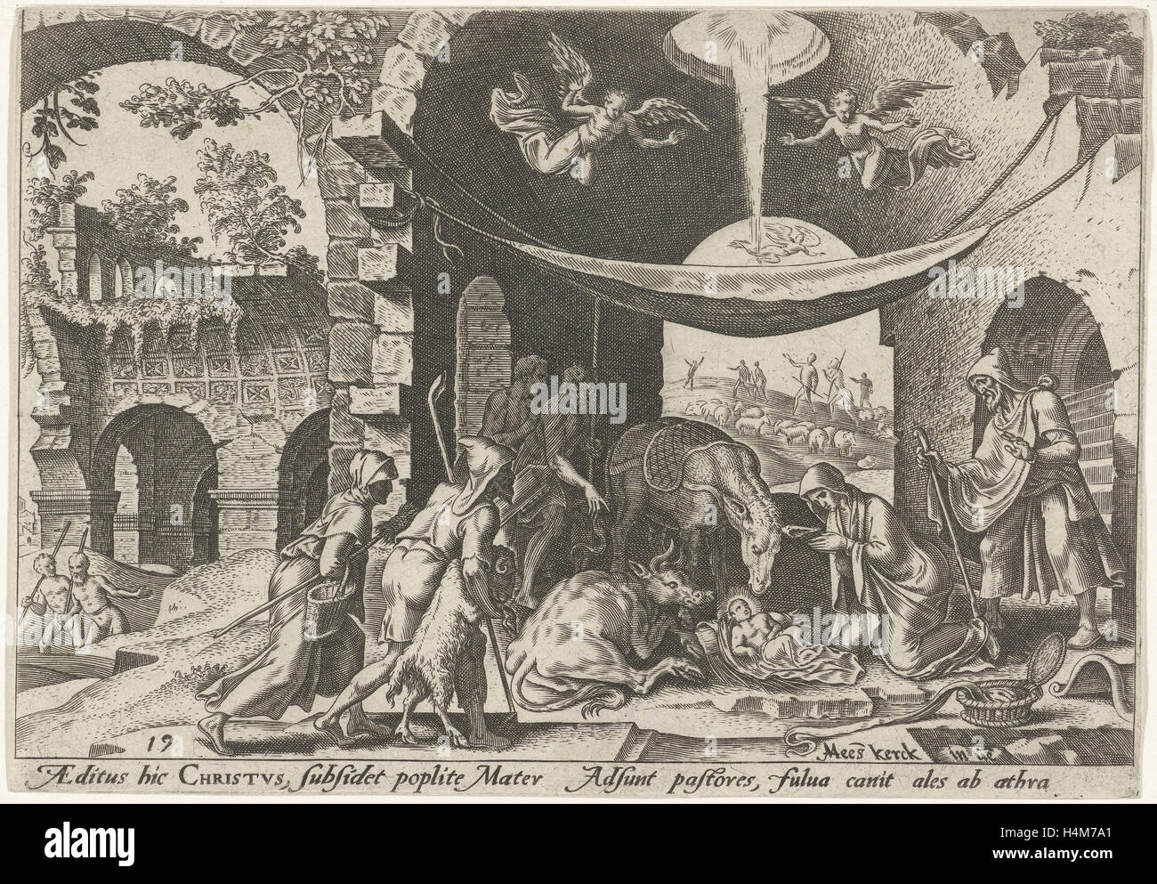 Adoration des bergers, Philips Galle, 1569 Banque D'Images