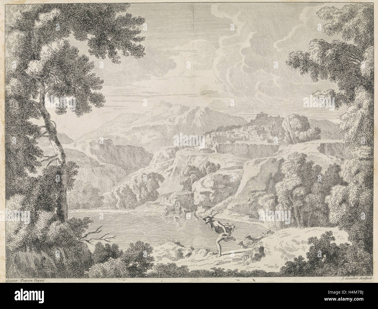 Actéon est modifié par Diana baignant dans un cerf, Johannes Glauber, 1656 - 1726 Banque D'Images