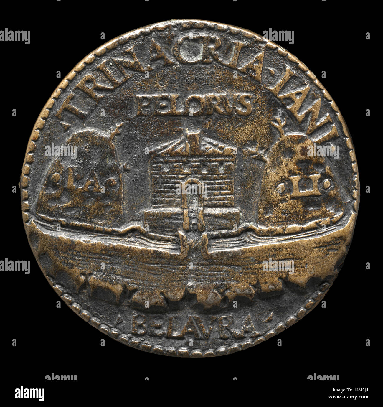 Mantuan 15ème siècle, Chambre entre deux collines , le bronze Banque D'Images