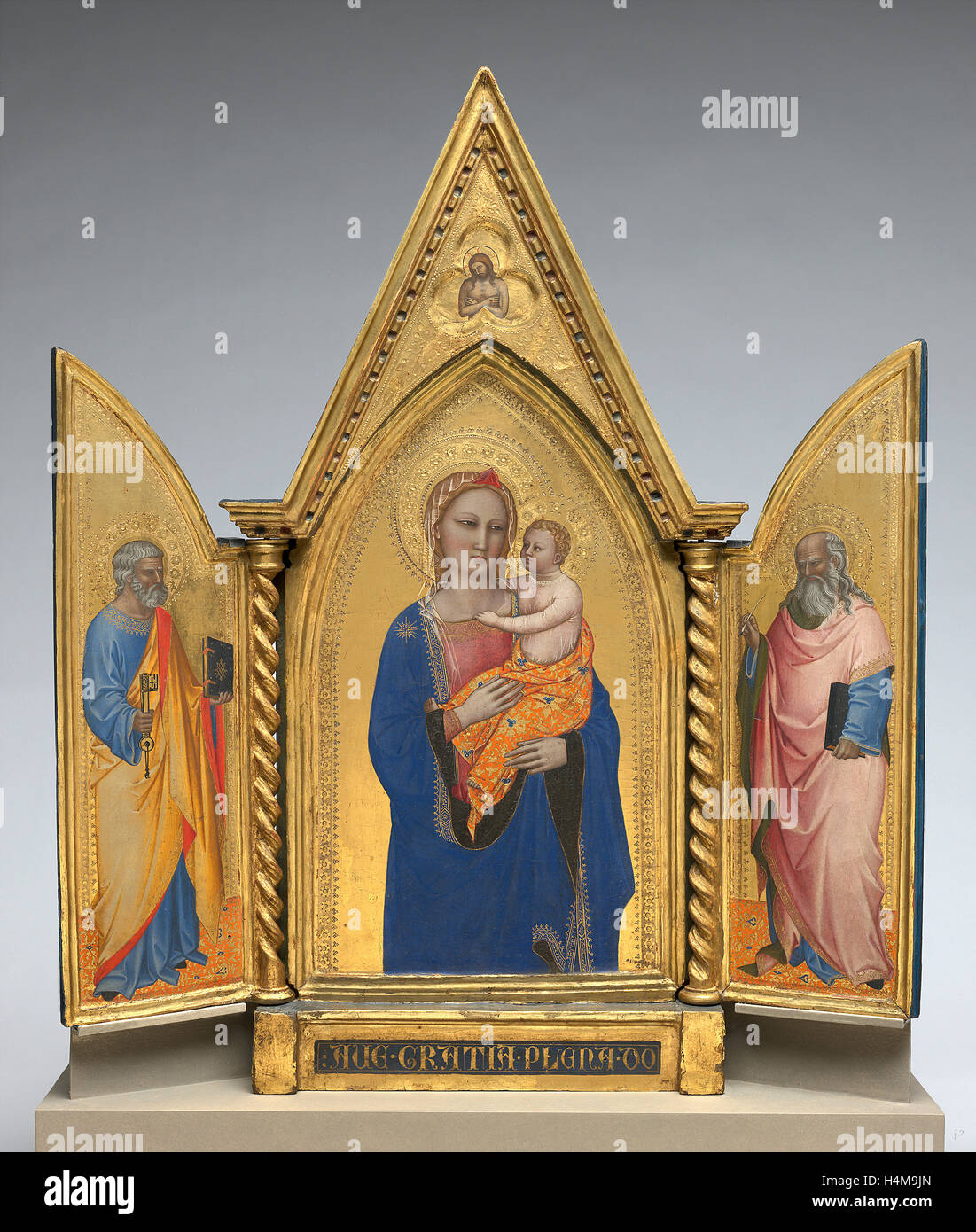 Nardo di Cione, vierge et l'enfant avec Saint Pierre et Saint Jean l'Evangéliste [de gauche], Italien, actif 1343-1365-1366 Banque D'Images