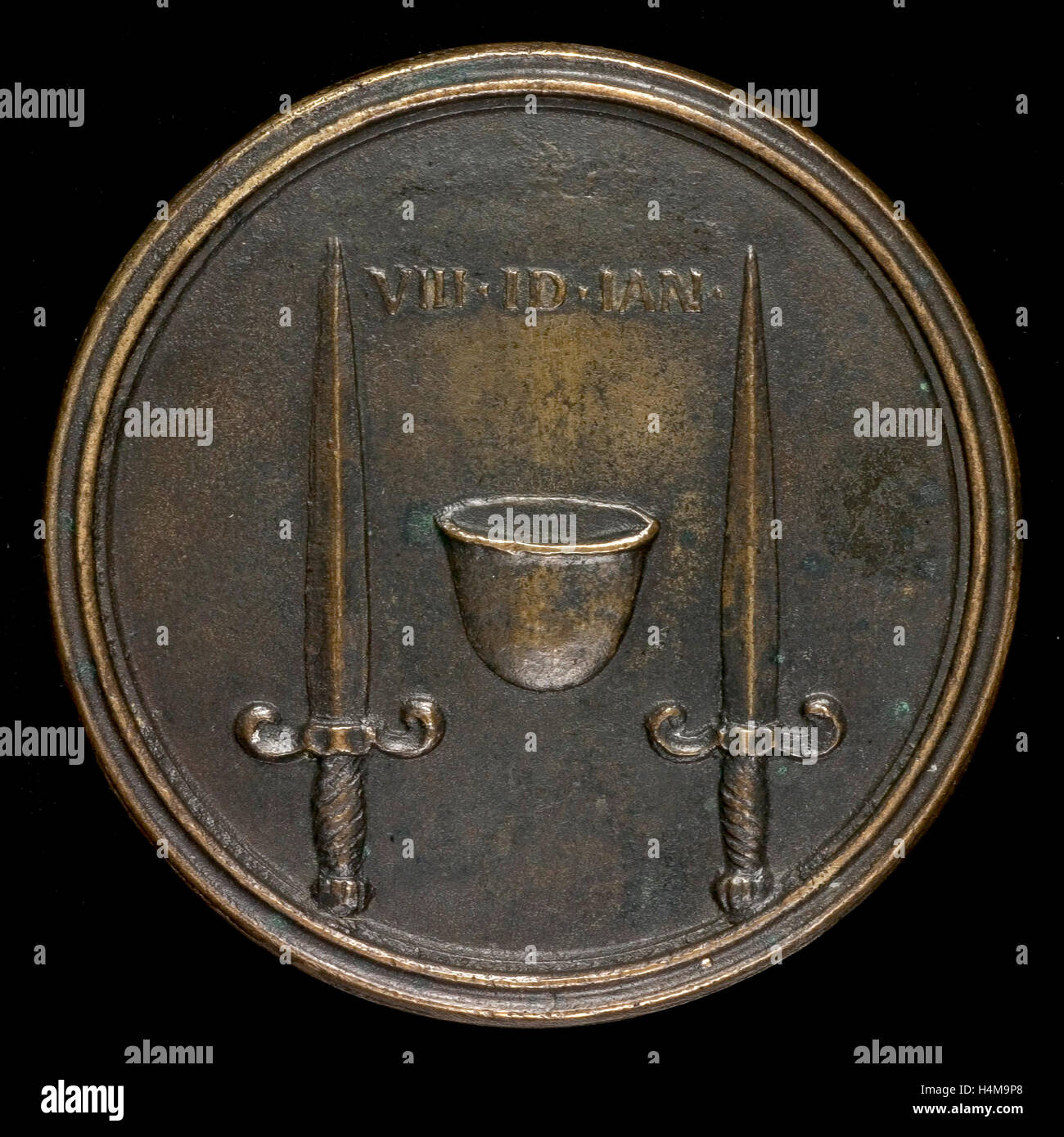 Antonio Francesco Selvi, Cap de liberté entre poignards , italien, 1679-1753, ch. 1740, bronze Banque D'Images