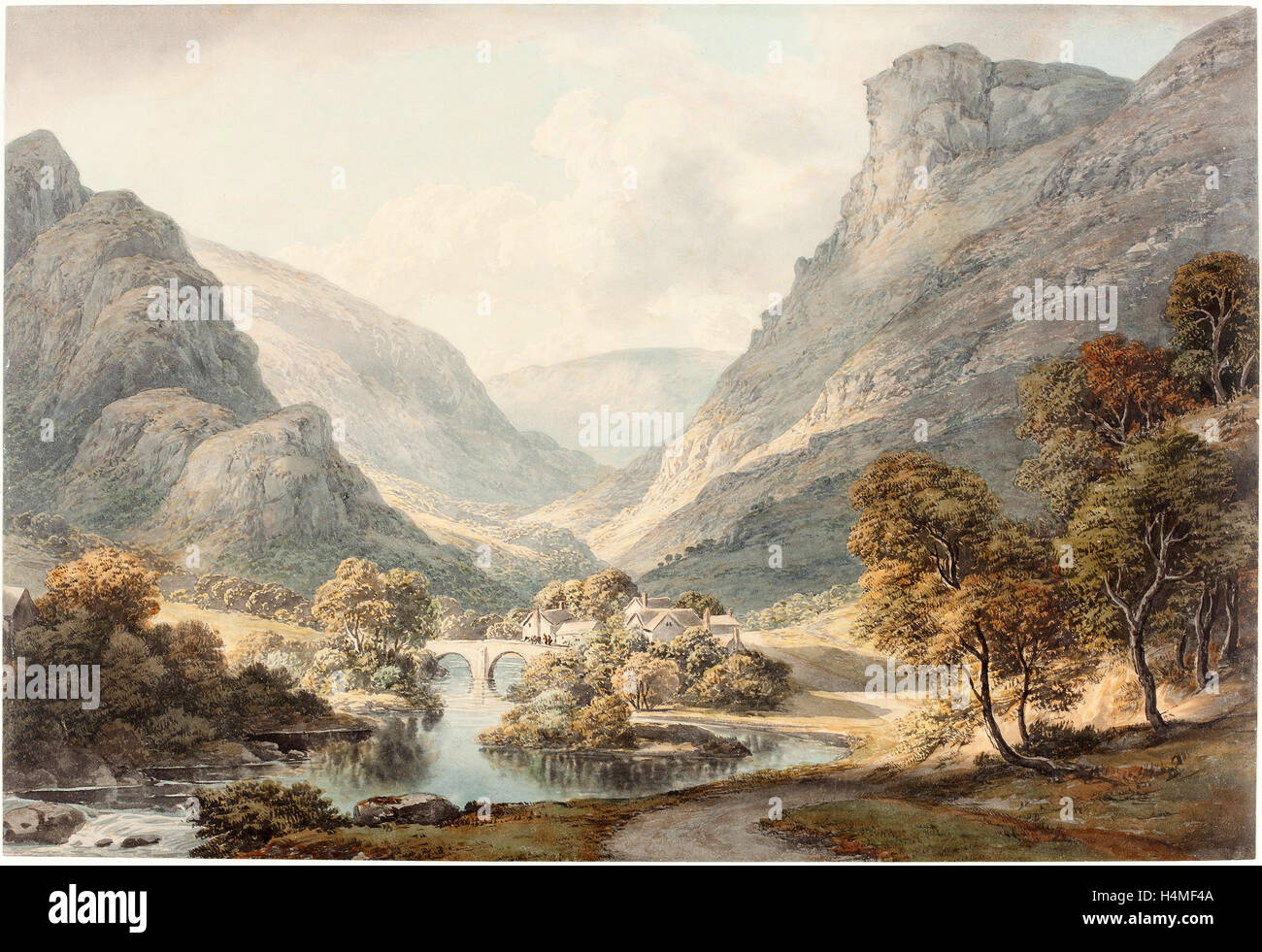 John Glover (britannique, 1767 - 1849), une vue de Dovedale, ch. 1825, Aquarelle sur mine de plomb sur papier vélin Banque D'Images