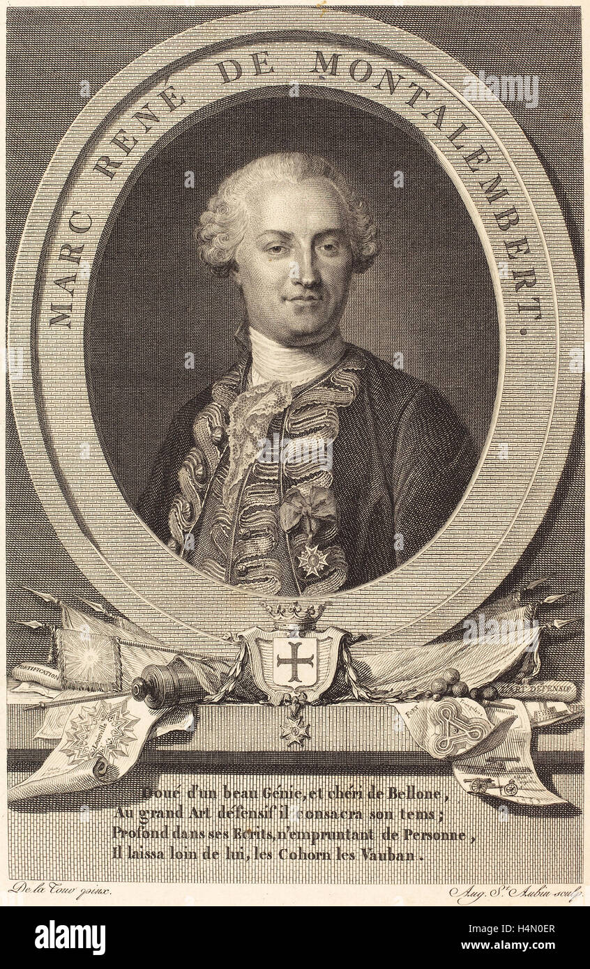 Augustin de Saint-Aubin après Maurice-Quentin de La Tour (Français, 1736 - 1807), Marc René de Montalembert, 1793, gravure Banque D'Images