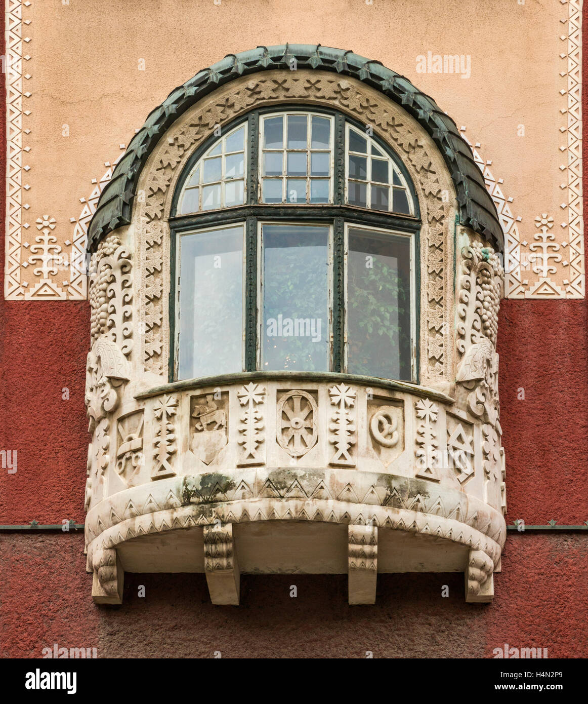 Baie vitrée à l'Hôtel de Ville, 1910, à Subotica, en Voïvodine, Serbie Banque D'Images