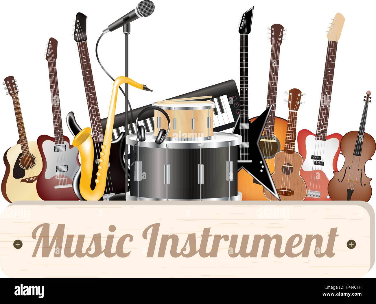Instrument de musique dessin flute Banque d'images vectorielles - Alamy