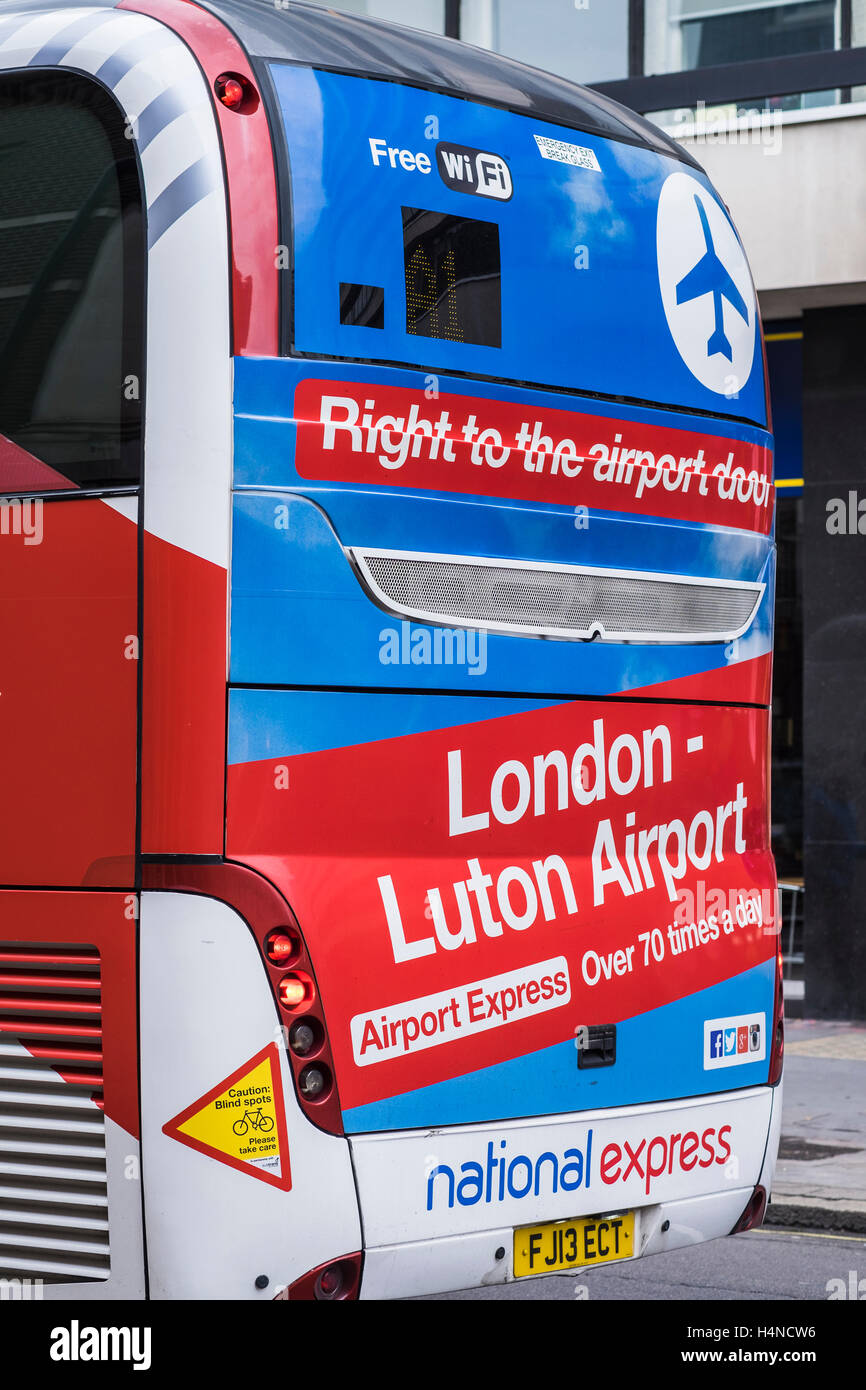 London-Luton airport express coach, Londres, Angleterre, Royaume-Uni Banque D'Images