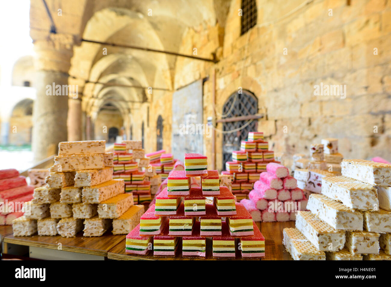 Bonbons dans le bazar marché Acres Banque D'Images