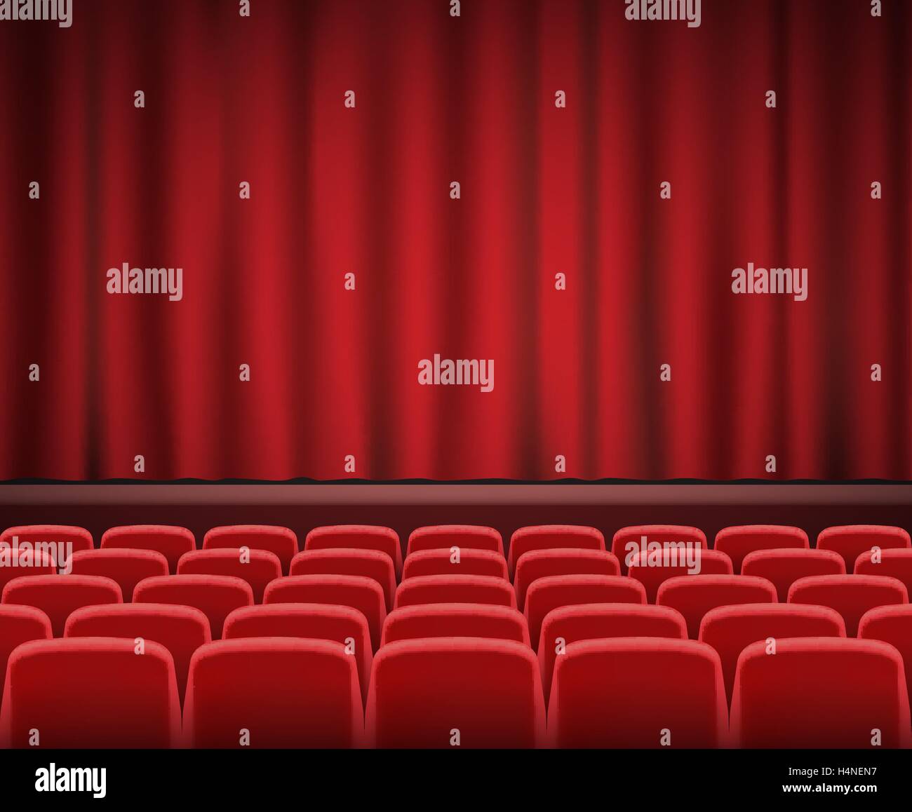 Des rangées de sièges de théâtre ou cinéma rouge en face du stade tous Illustration de Vecteur