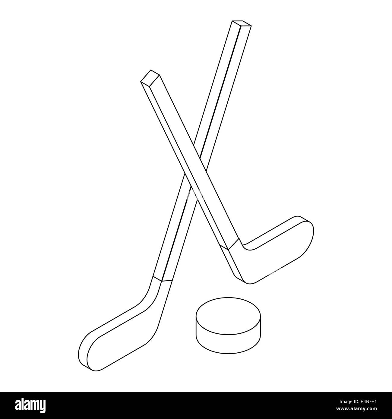 L'icône de hockey, style 3D isométrique Illustration de Vecteur