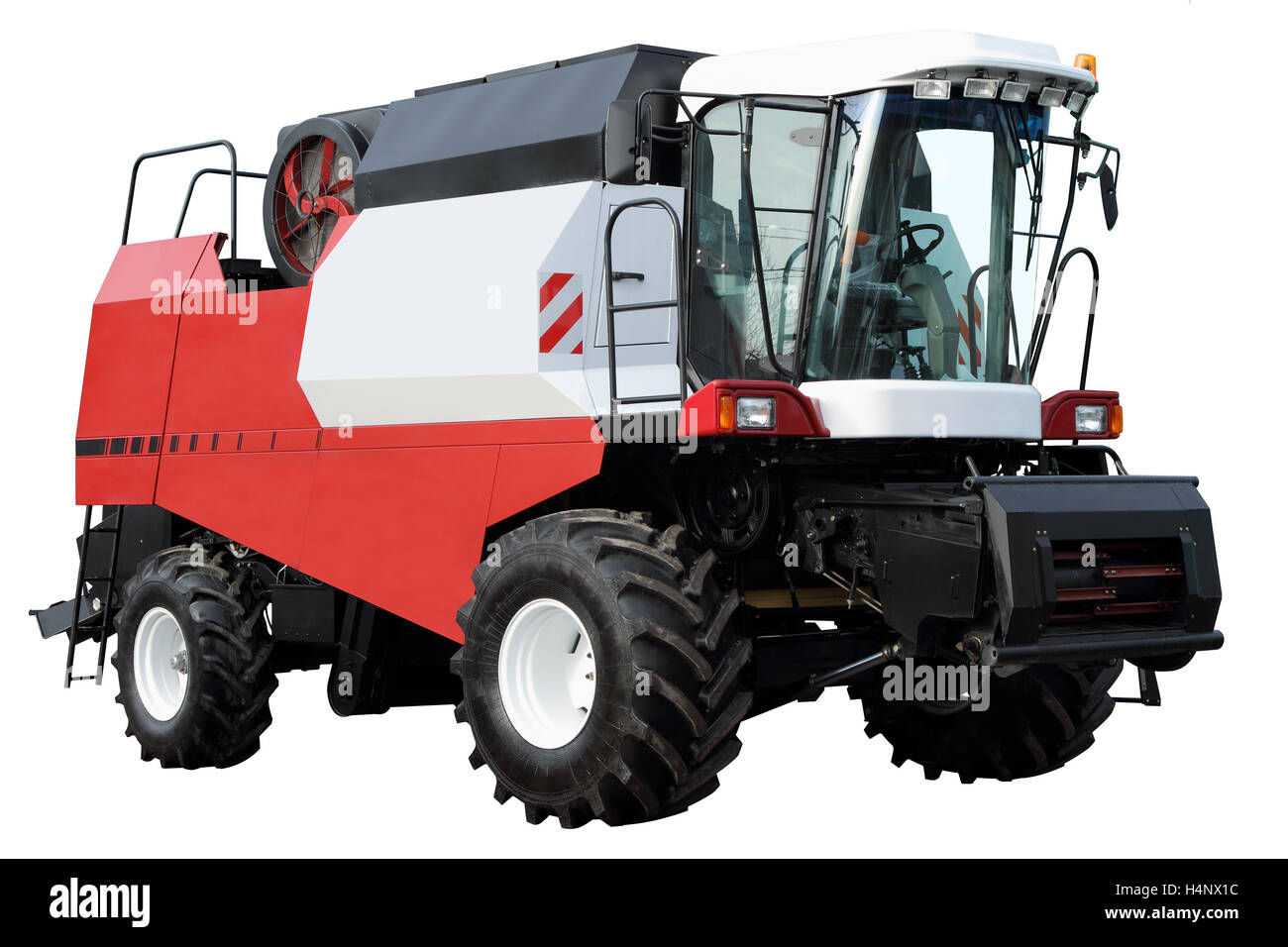 Moissonneuse-batteuse sans pièces jointes, isolé sur fond blanc. Banque D'Images